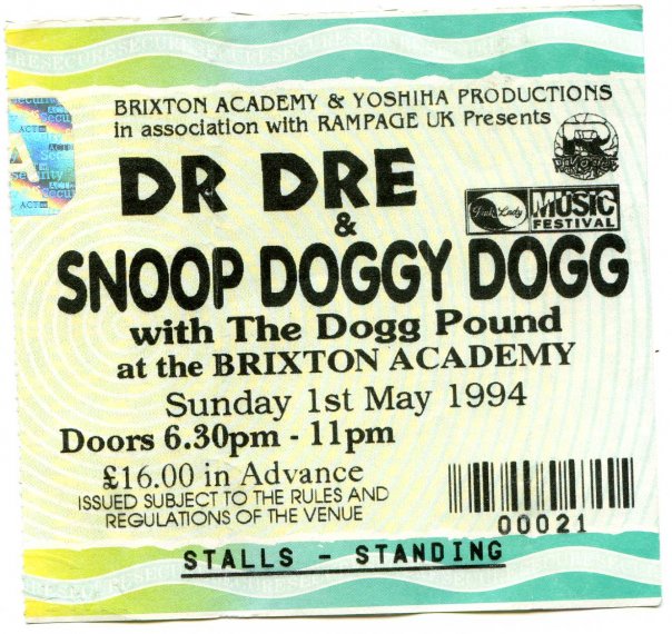 Snoop ticket stub